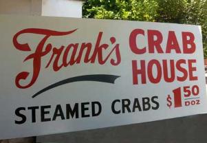 plywood sign Franks Crab House
