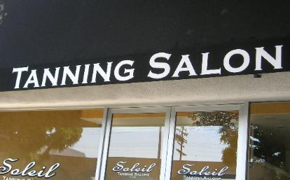 Awning Lettering, Tanning Salon, Los Angeles