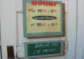 Painted Vintage look store sign with chalkboard, Los Angeles