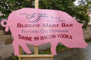 Cut-out plywood sign for St Felix Bloody Mary Bar