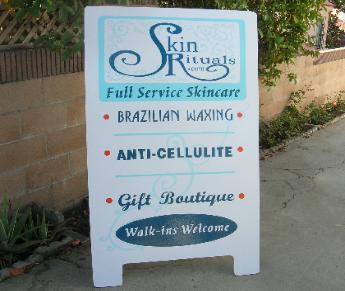 A-frame sign, Skin Rituals, Los Angeles