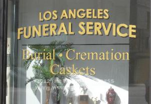 Window Lettering for Los Angeles Funeral Svc
