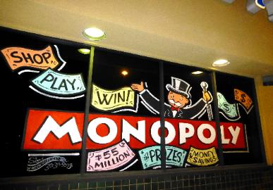window splash painting, Albertsons Monopoly, Los Angeles