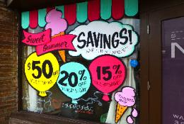 Window splash painting, Mix Salon, The Window Goddess, Atwater