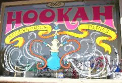 Window splash painting, hookah bar, Los Angeles